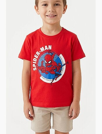 T-shirt spider-man vermelho menino | licença oficial