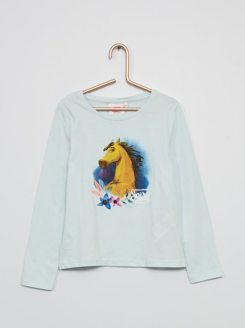T-shirt 'Spirit' em jersey AZUL - Kiabi