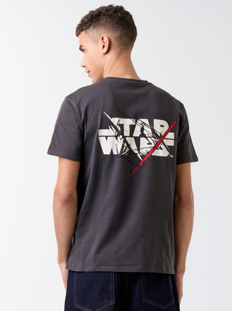 T-shirt 'Star Wars' com estampado frente/verso Preto - Kiabi