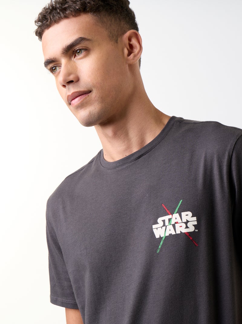 T-shirt 'Star Wars' com estampado frente/verso Preto - Kiabi