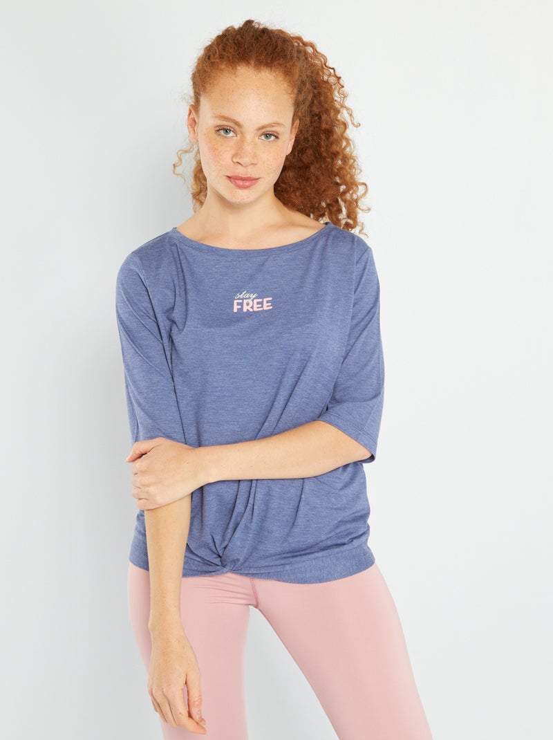 T-shirt 'stay free' Azul - Kiabi