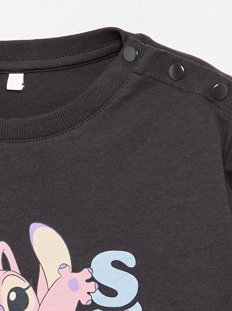 T-shirt 'Stitch' - coleção fácil de vestir Preto - Kiabi