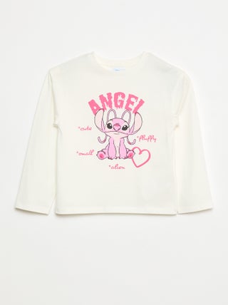 T-shirt 'Stitch' 'Angel' 'Disney' de mangas compridas
