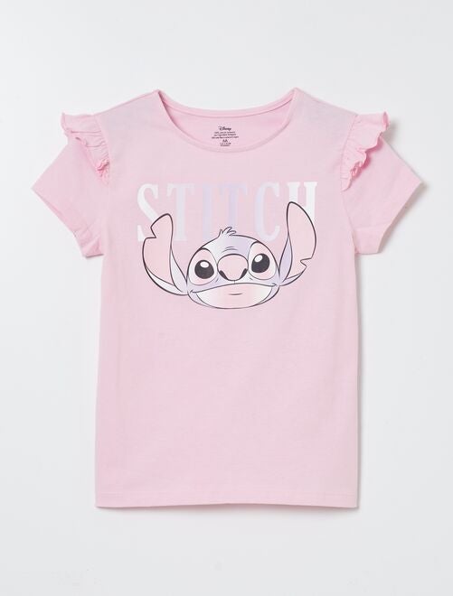 T-shirt 'Stitch' com manga com folhos - Kiabi