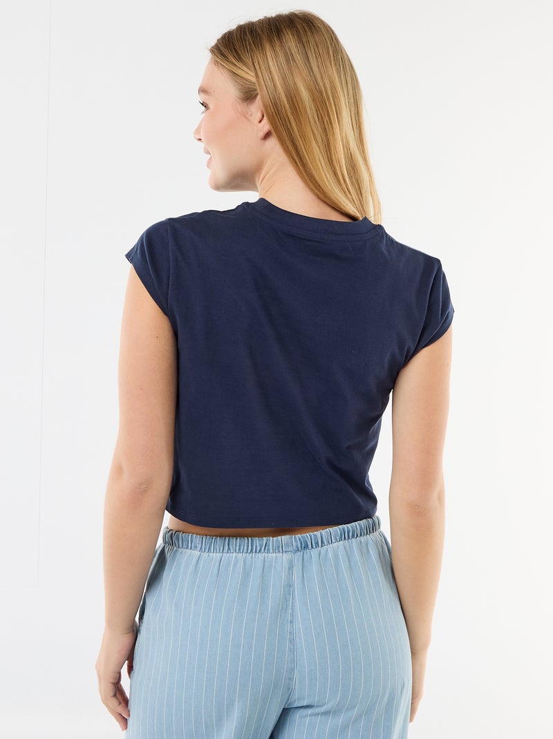 T-shirt 'Stitch' cropped 'Disney' Azul - Kiabi