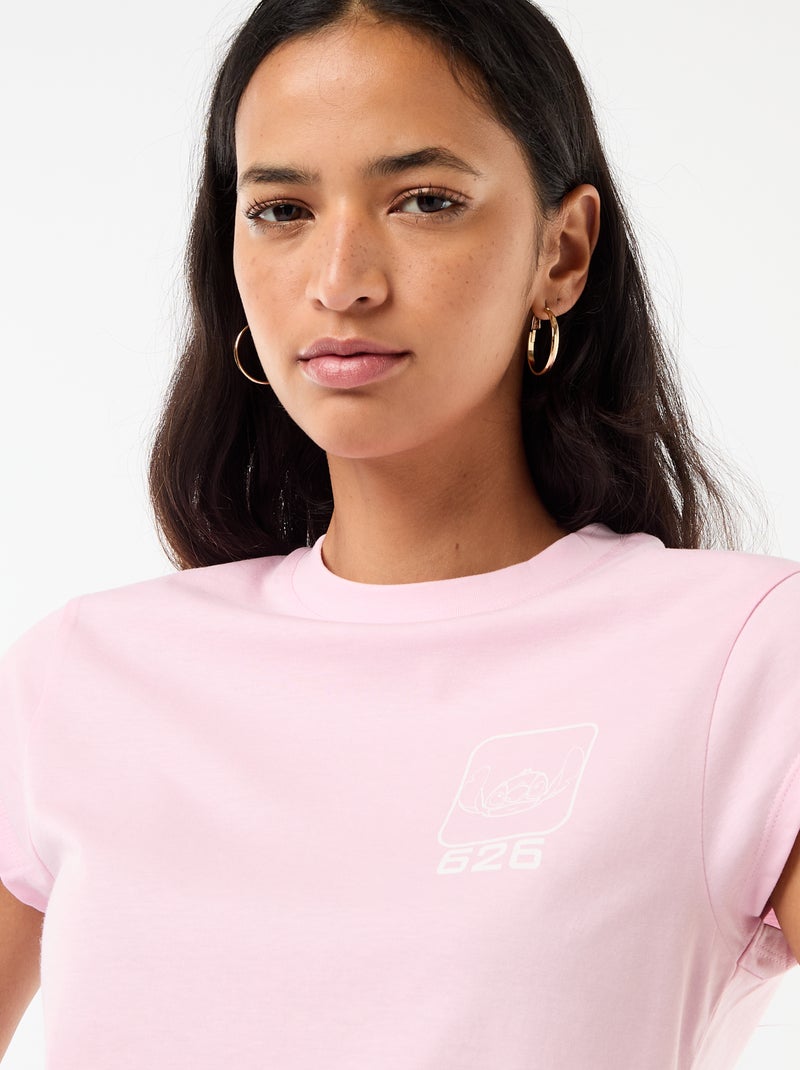 T-shirt 'Stitch' cropped 'Disney' Rosa - Kiabi