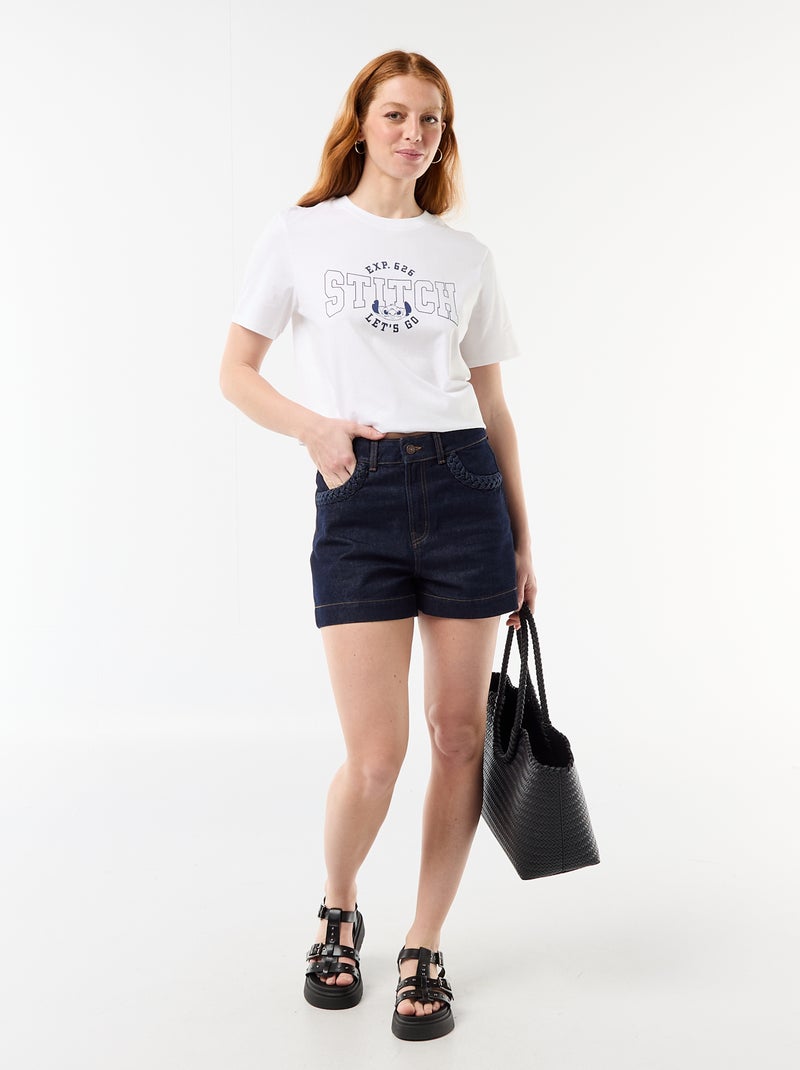 T-shirt 'Stitch' 'Disney' Branco - Kiabi