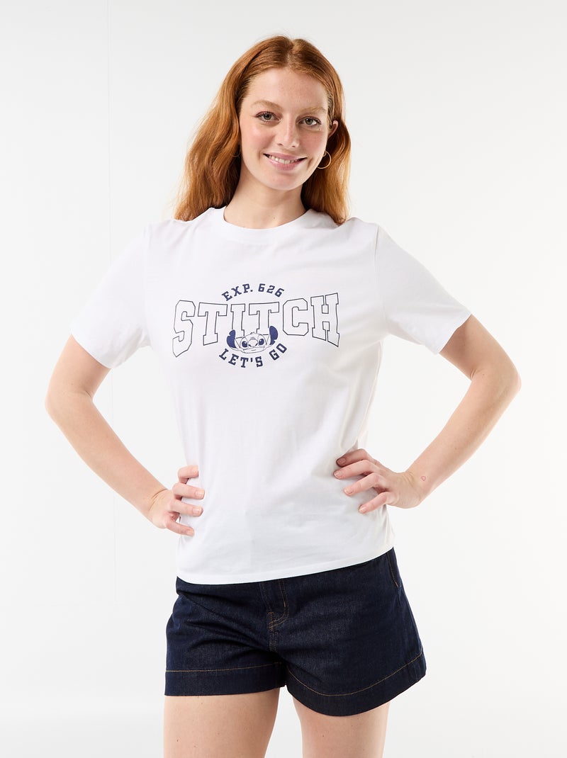 T-shirt 'Stitch' 'Disney' Branco - Kiabi