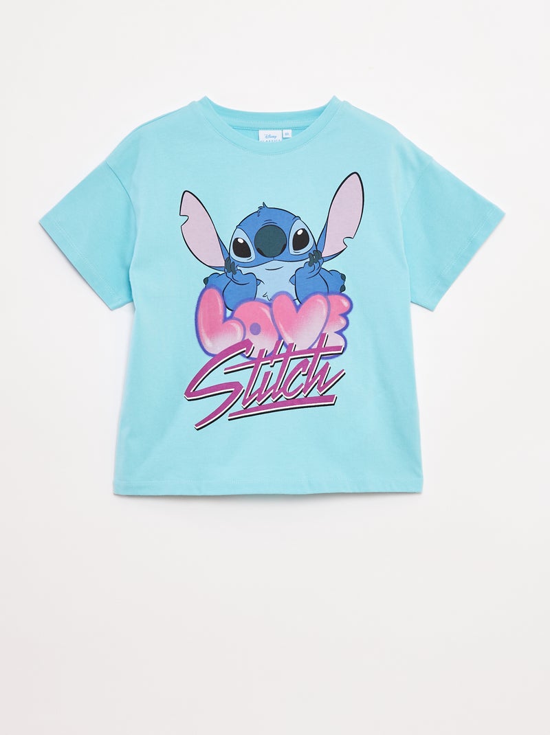 T-shirt 'Stitch' 'Disney' de manga curta Azul - Kiabi