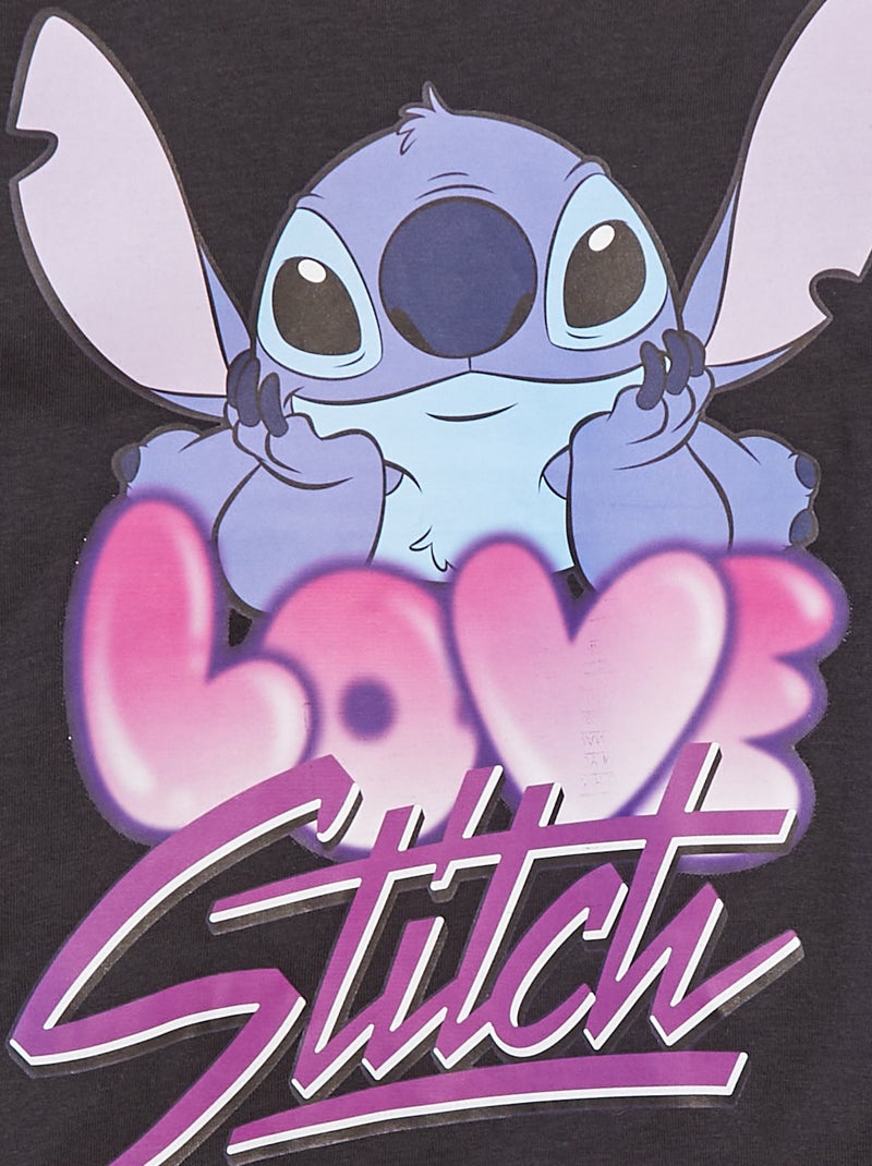 T-shirt 'Stitch' 'Disney' de manga curta Preto - Kiabi