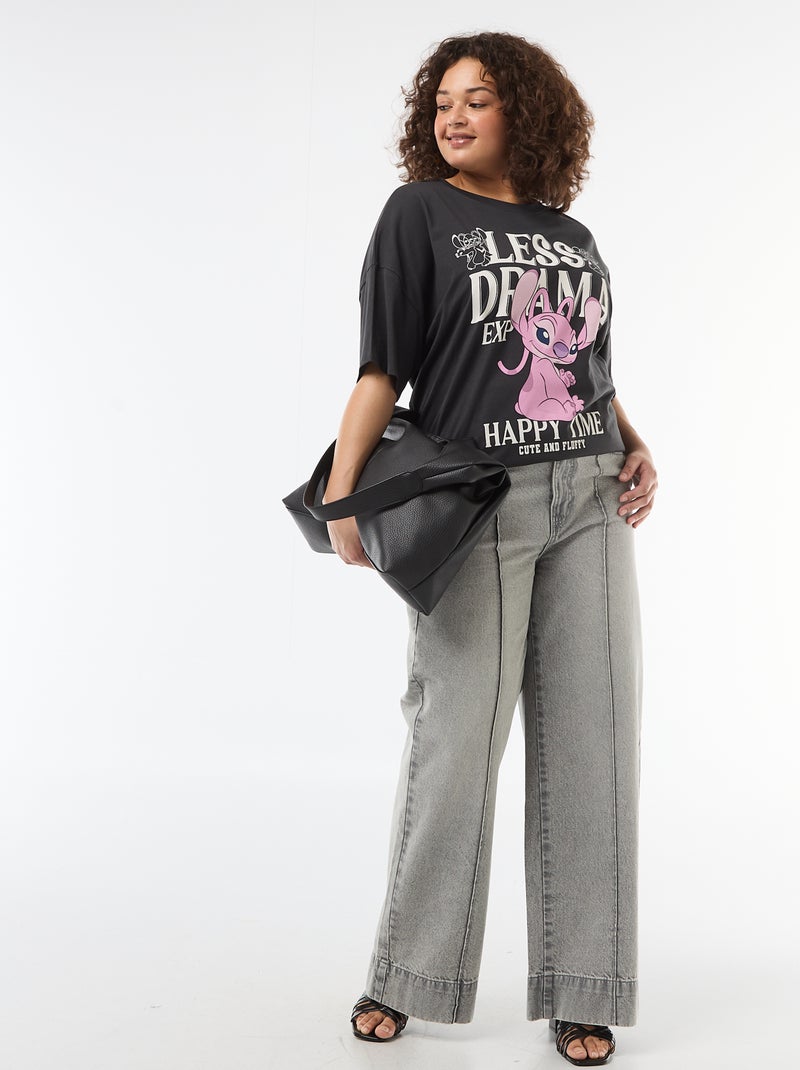 T-shirt 'Stitch' 'Disney' de manga curta Preto - Kiabi