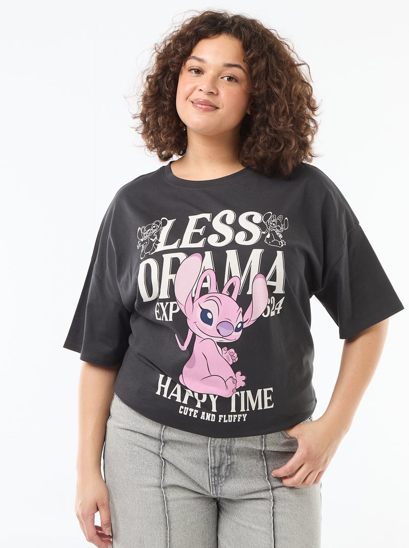 T-shirt 'Stitch' 'Disney' de manga curta Preto - Kiabi