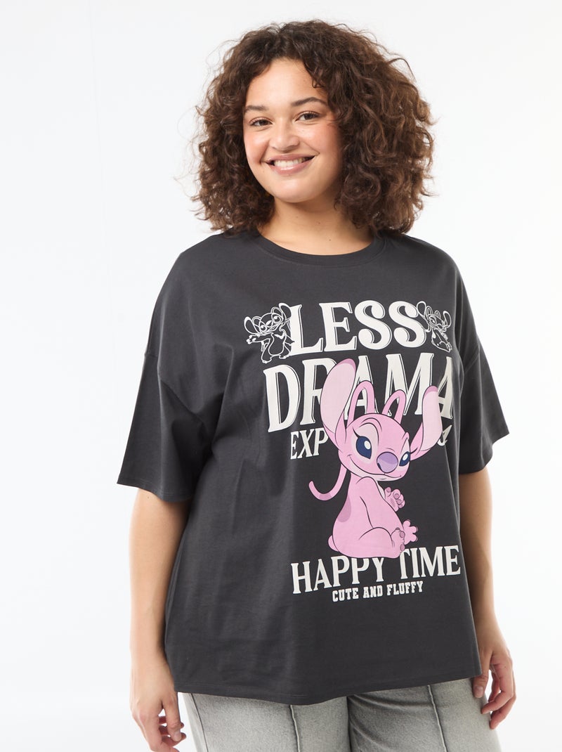 T-shirt 'Stitch' 'Disney' de manga curta Preto - Kiabi