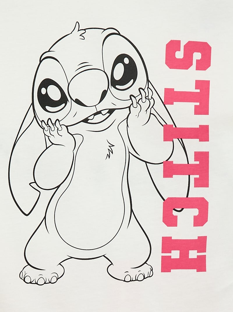 T-shirt 'Stitch' 'Disney' de mangas compridas Branco - Kiabi