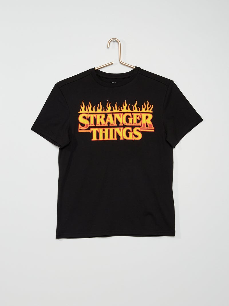 T-shirt 'Stranger Things' Preto - Kiabi