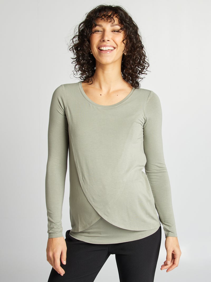 T-shirt suave de amamentação VERDE - Kiabi
