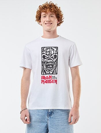 T-shirt 'Sun city' 'Iron maiden' em algodão