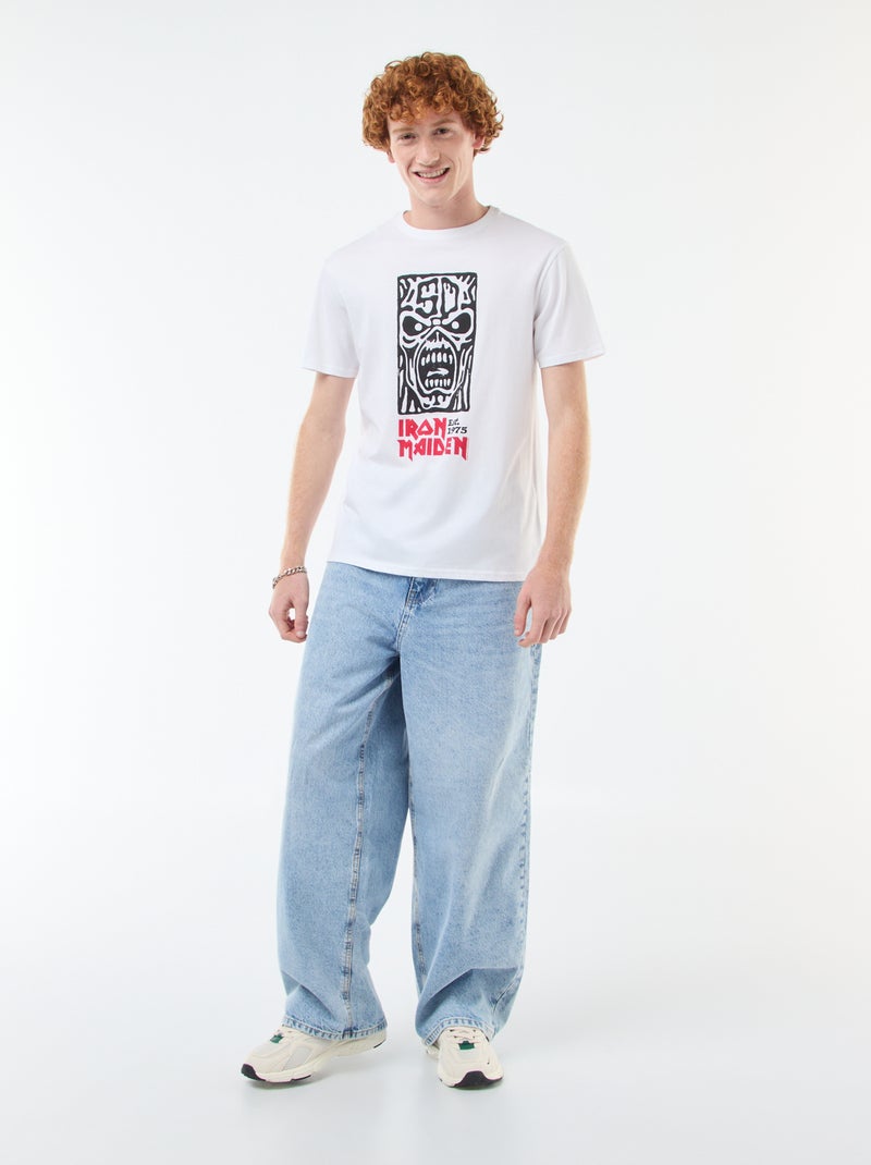 T-shirt 'Sun city' 'Iron maiden' em algodão Branco - Kiabi