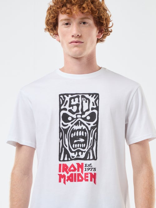 T-shirt 'Sun city' 'Iron maiden' em algodão - Kiabi