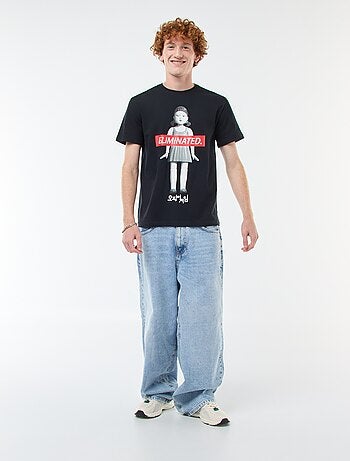 T-shirt 'Sun city' 'Squid Game' 'Netflix' em algodão