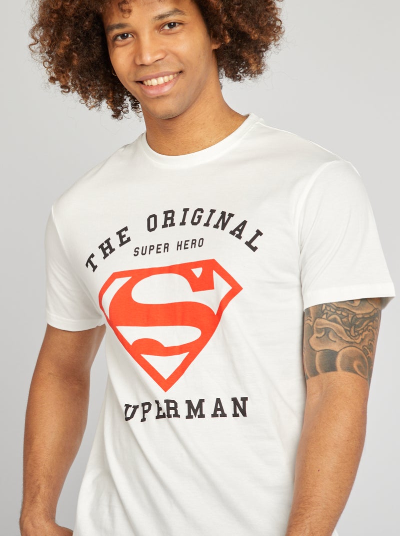 T-shirt 'Super-Homem' 'DC Comics' Branco - Kiabi