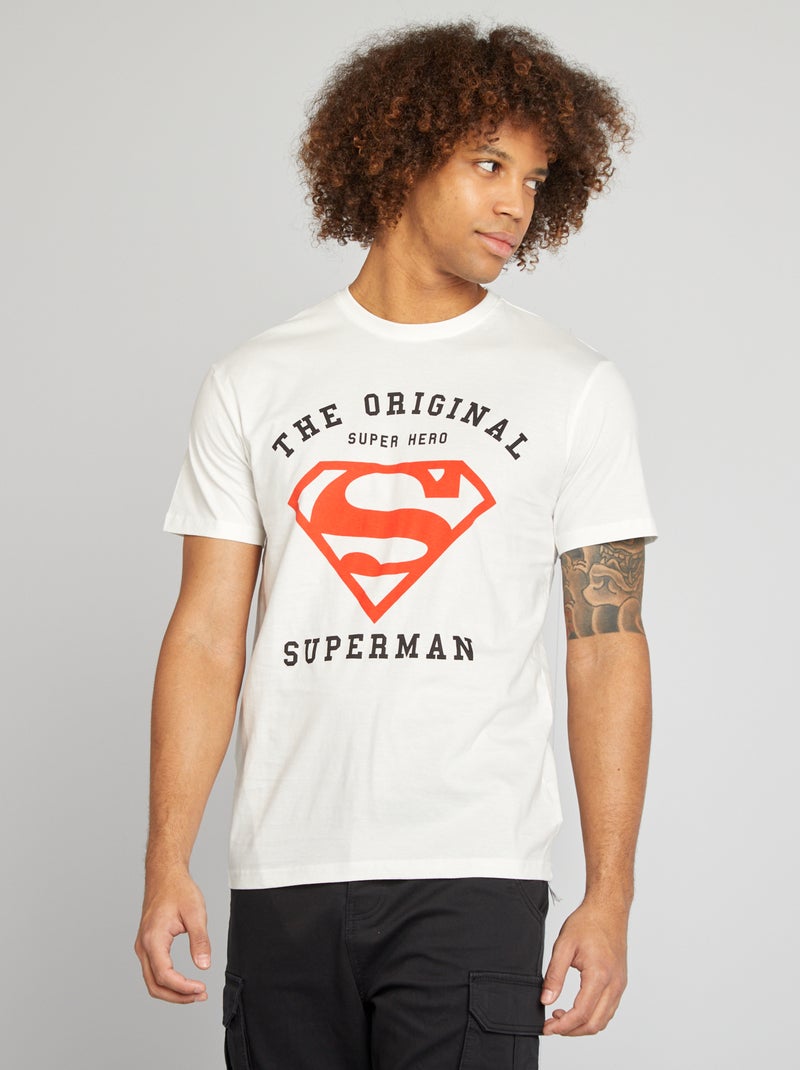 T-shirt 'Super-Homem' 'DC Comics' Branco - Kiabi