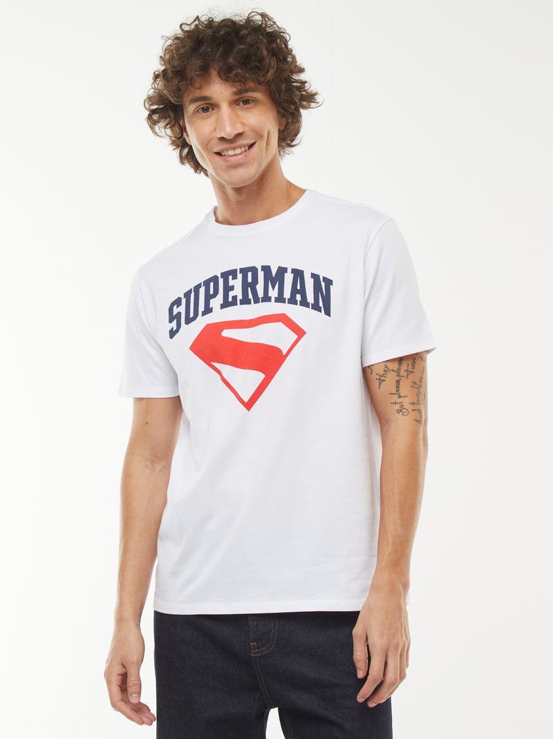 T-shirt 'Super-Homem' 'DC Comics'  de manga curta Branco - Kiabi