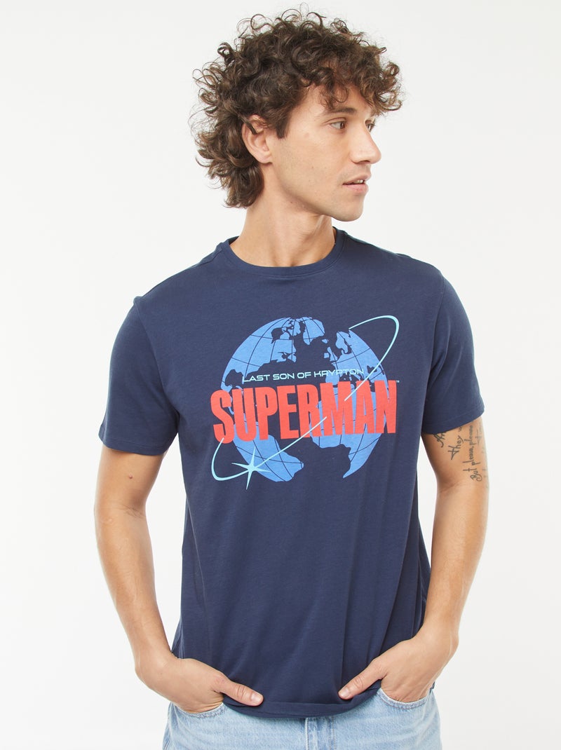 T-shirt 'Super-Homem' 'DC Comics'  de manga curta PRETO - Kiabi
