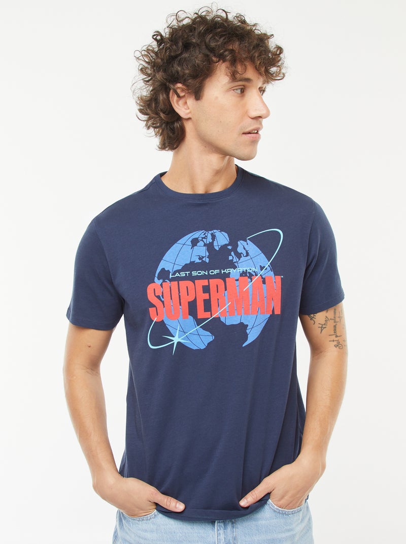 T-shirt 'Super-Homem' 'DC Comics'  de manga curta PRETO - Kiabi