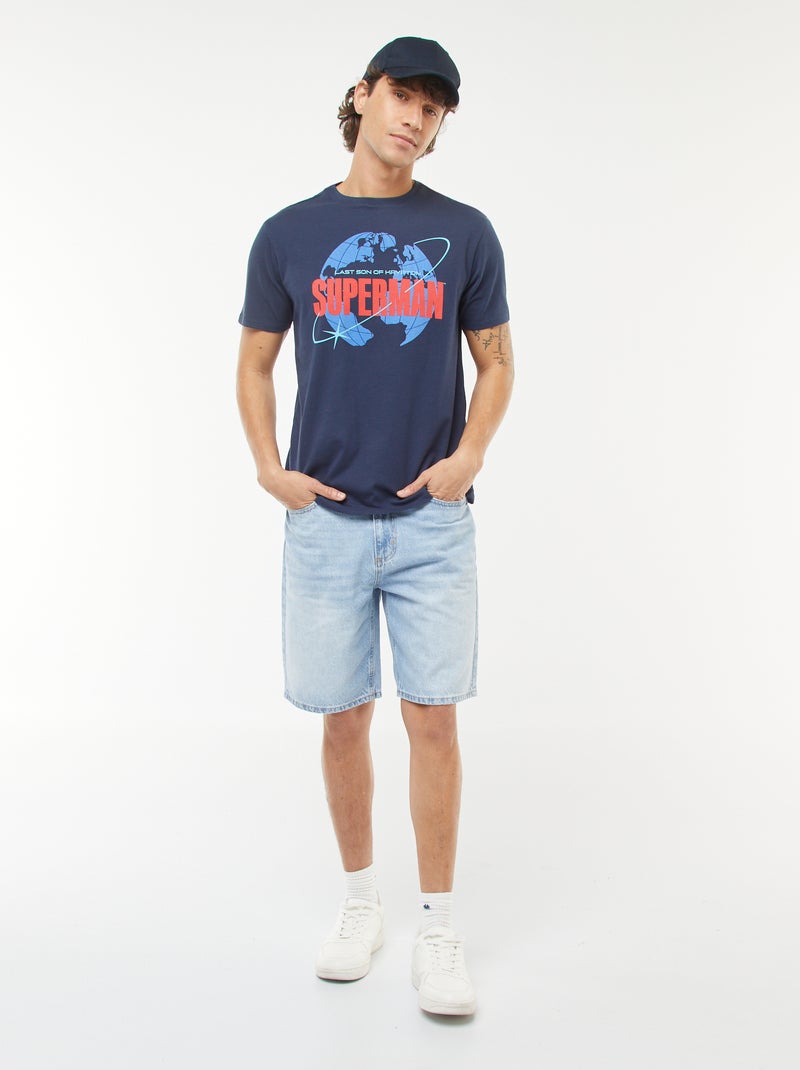 T-shirt 'Super-Homem' 'DC Comics'  de manga curta PRETO - Kiabi