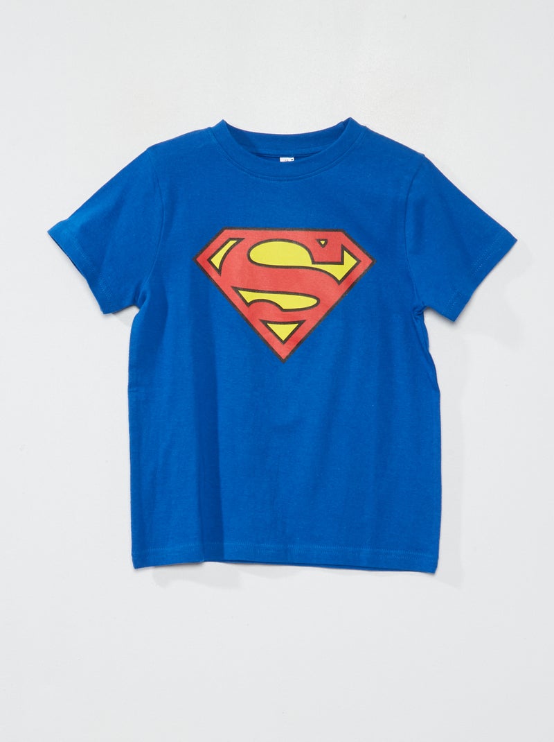 T-shirt 'Super-Homem' de gola redonda Azul - Kiabi