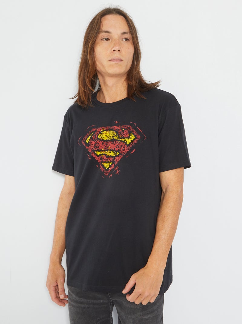 T-shirt 'Super-Homem' em jersey Preto - Kiabi