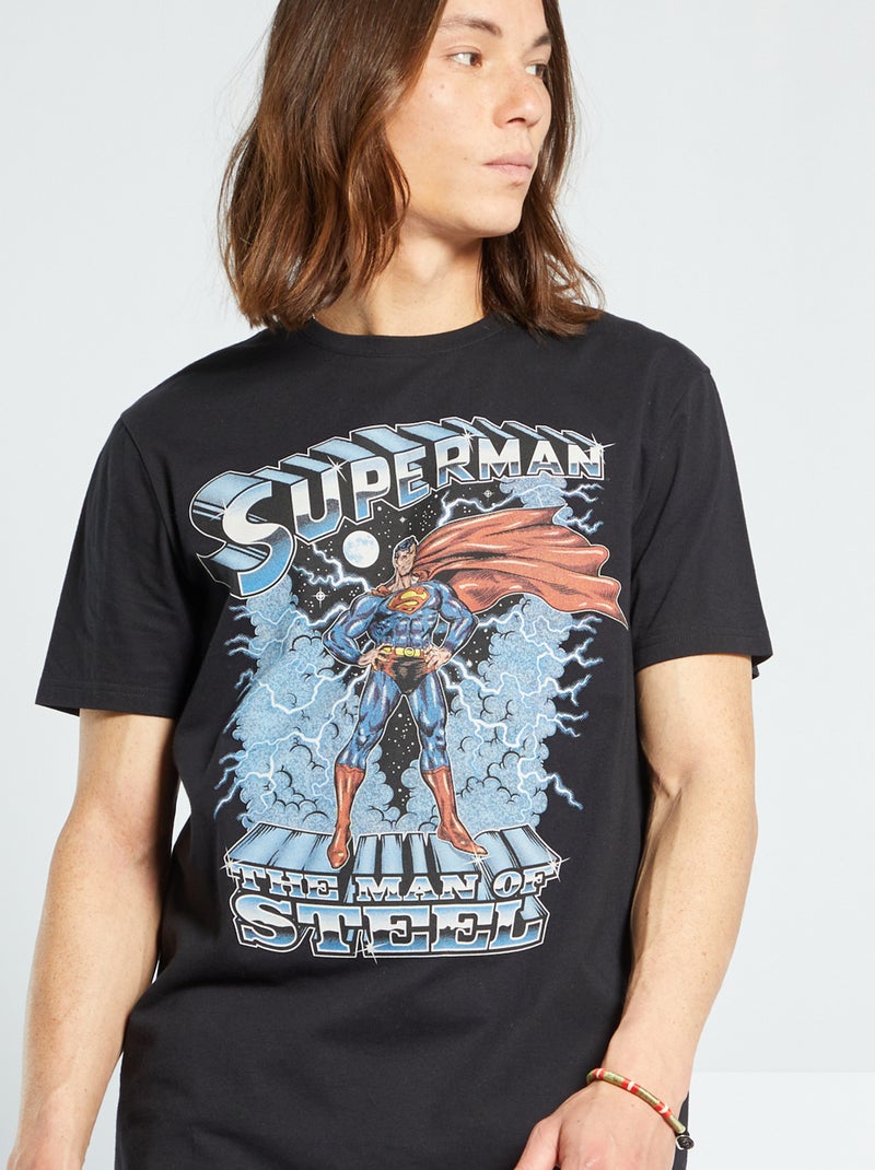 T-shirt 'Super-Homem' Preto - Kiabi