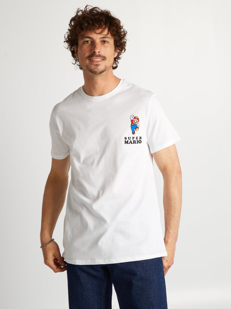 T-shirt 'Super Mário' Branco - Kiabi