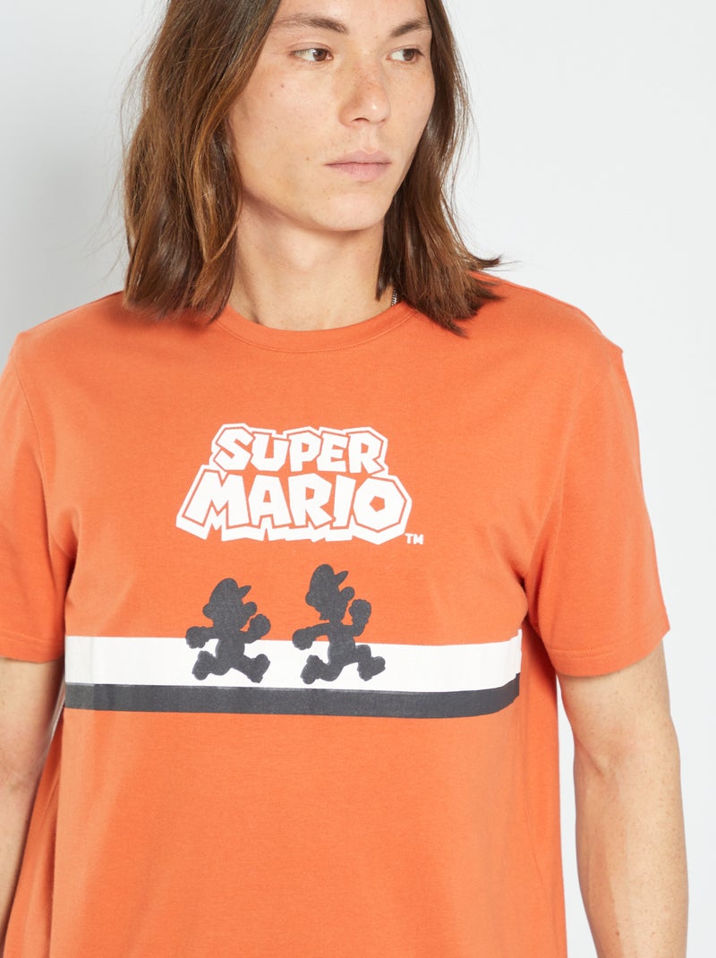 T-shirt 'Super Mário' Laranja - Kiabi