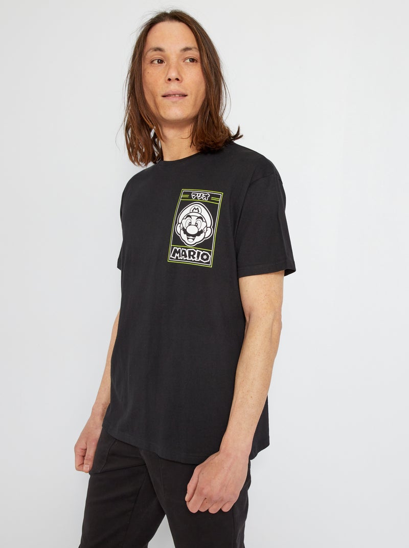 T-shirt 'Super Mário' Preto - Kiabi