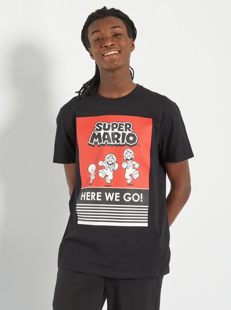 T-shirt 'Super Mário' Preto - Kiabi