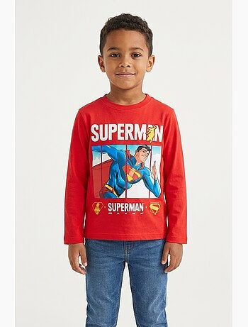T-shirt superman vermelho menino | licença oficial