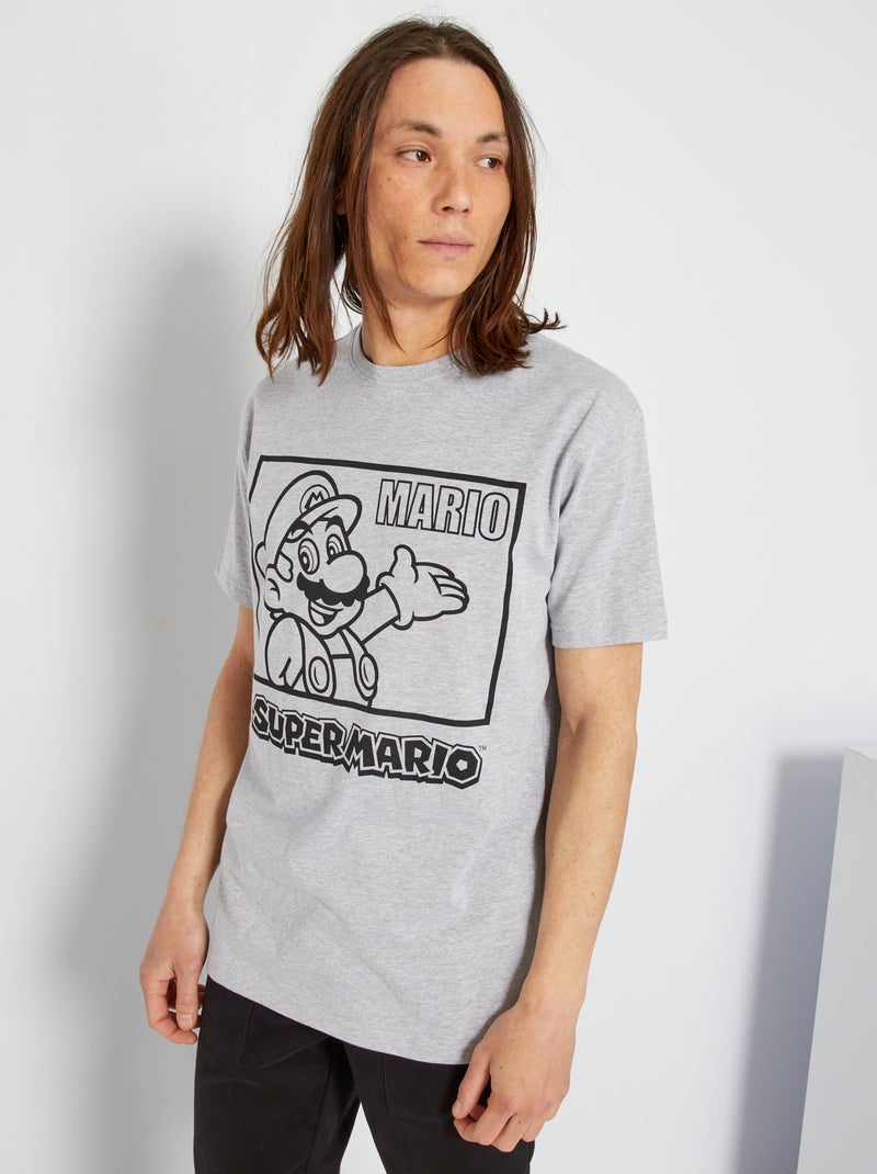 T-shirt 'Supermario' Cinza Mesclado - Kiabi