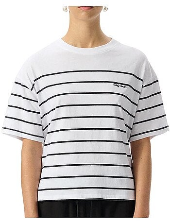T-shirt Teddy Smith Carla para Mulher Branco/Preto