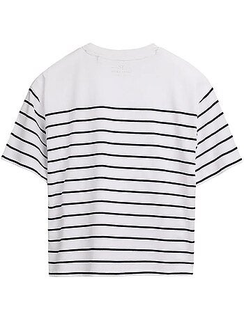 T-shirt Teddy Smith Carla para Mulher Branco/Preto
