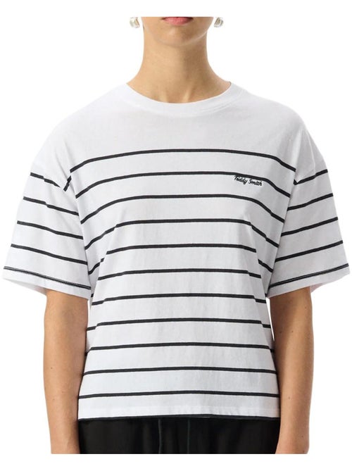 T-shirt teddy smith carla para mulher branco/preto - Kiabi