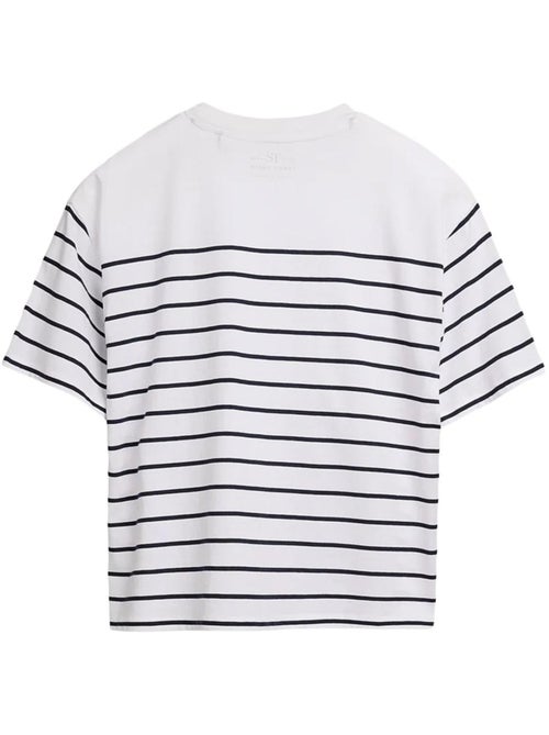 T-shirt teddy smith carla para mulher branco/preto - Kiabi