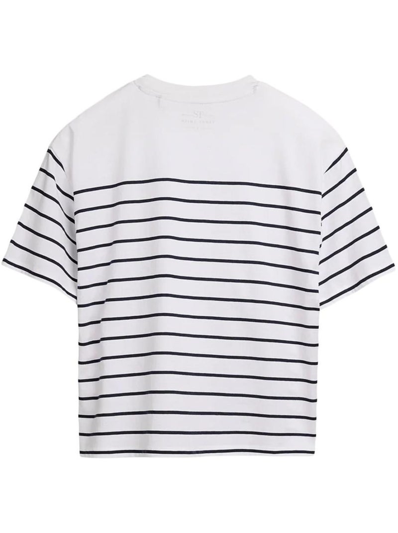 T-shirt Teddy Smith Carla para Mulher Branco/Preto Branco - Kiabi