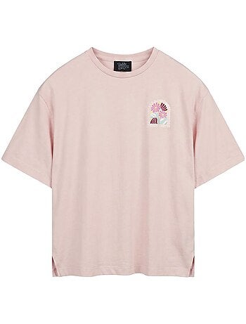 T-shirt teddy smith flowa rosa para mulher