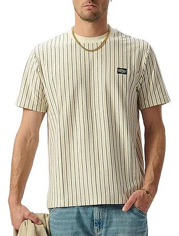 T-shirt Teddy Smith Jedo para Homem Bege/Azul-Marinho