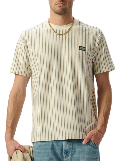 T-shirt Teddy Smith Jedo para Homem Bege/Azul-Marinho - Kiabi