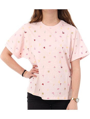 T-Shirt Teddy Smith Kady Rosa para Mulher