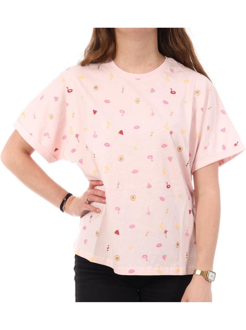 T-Shirt Teddy Smith Kady Rosa para Mulher Rosa - Kiabi