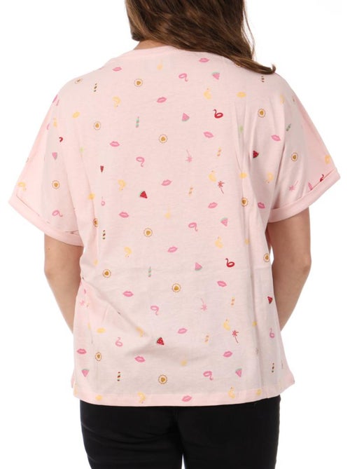 T-shirt teddy smith kady rosa para mulher - Kiabi